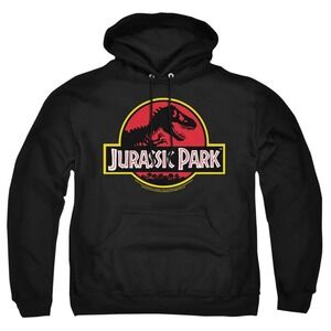 Jurassic‎ Park Classic Logo Men's Hoodie Sweatshirt Black Universal Studios Sz L